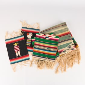5 Mexican Serape Blanket Textiles