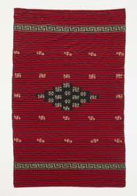 Chimayo Wool Whirling Log Blanket 5'11"x3'9"