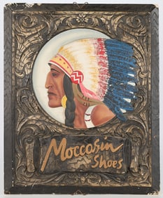 Vintage "Moccasin Shoes" Painted Advertisement