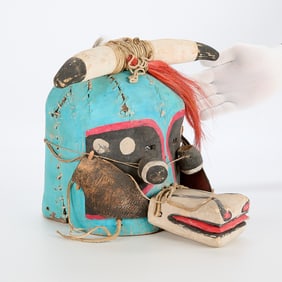 Native American Hide & Cottonwood Mask