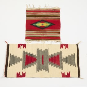 2 Navajo Wool Saddle Blanket Textiles