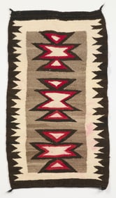Dine Navajo Ganado Wool Blanket Rug 3'10"x2'3"