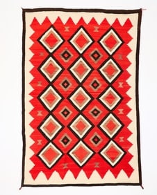 Dine Navajo Wool Ganado Diamond Rug 6'9" x 4'6"