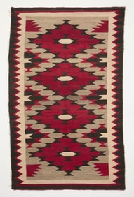 Dine Navajo Wool Ganado Rug Textile 5'5"x3'4"