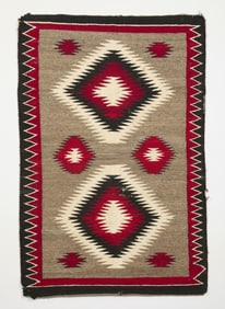 Dine Navajo Wool Ganado Rug Textile 4'7"x3'1"