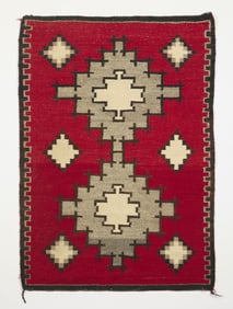 Dine Navajo Wool Ganado Rug 4'2"x2'11"
