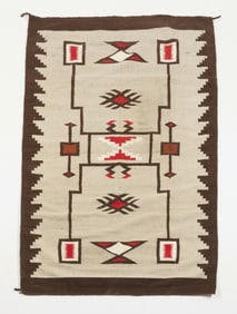 Navajo-Style Wool Storm Rug Textile 6'10"x4'7"