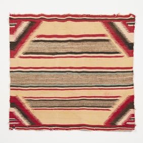 Vtg Navajo Dine Crystal Wool Blanket 2'5"x2'11"