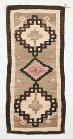 Dine Navajo Crystal Style Wool Rug 4'9"x2'2"