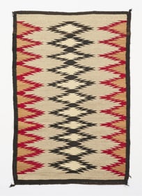 Dine Navajo Wool Eyedazzler Rug Weaving 4'5"x2'11"