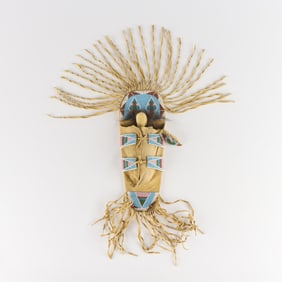 Plains Native American Beaded Cradleboard Doll