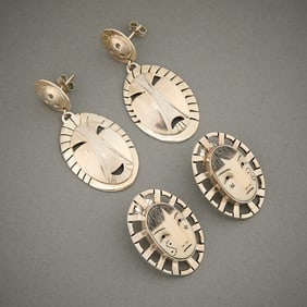 2 Pair Sterling Denise Wallace Earrings