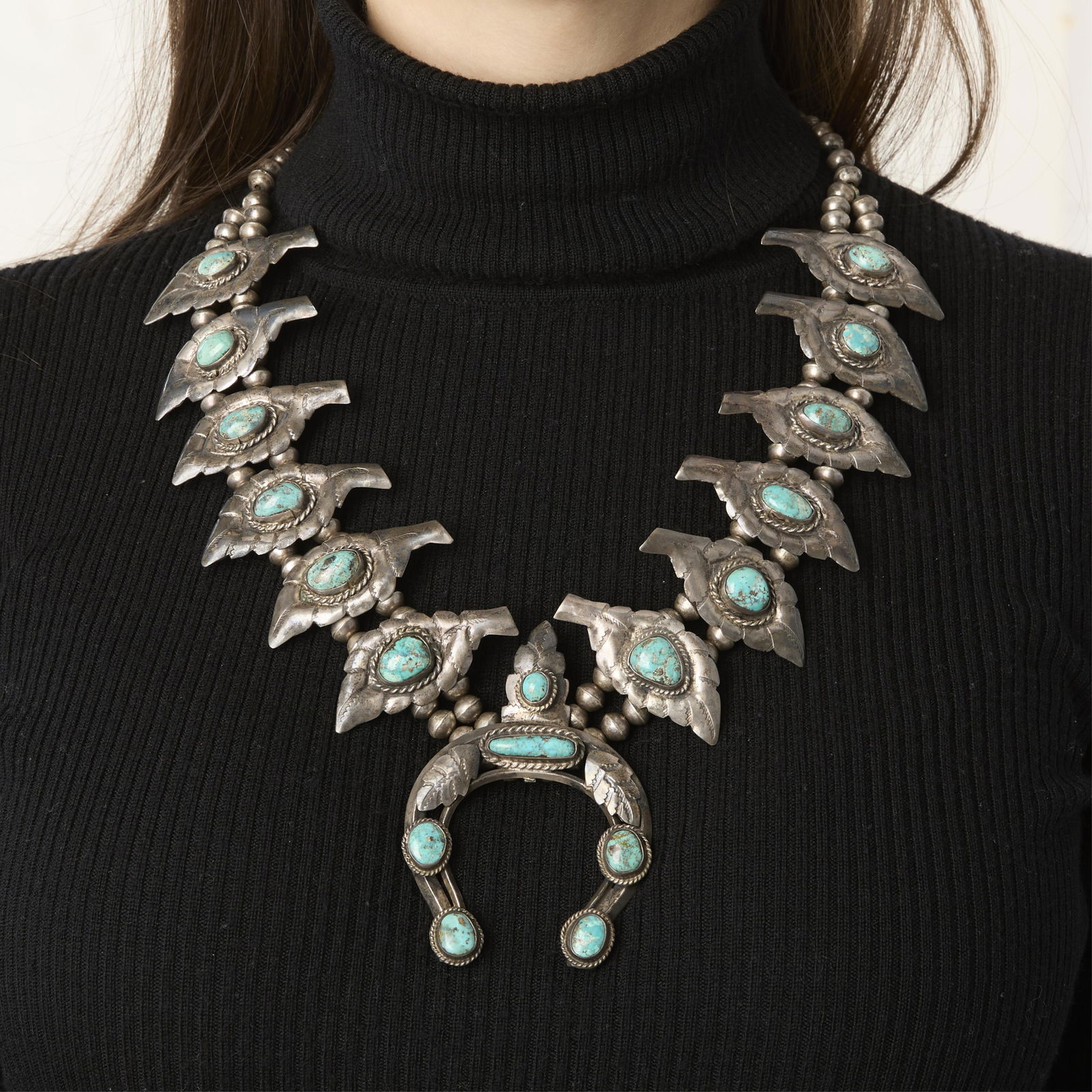 Chief Chee Dodge Squash Blossom Necklace (1 of 4)