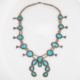 Turquoise Squash Blossom Necklace