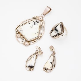 White Buffalo Navajo Jewelry Set