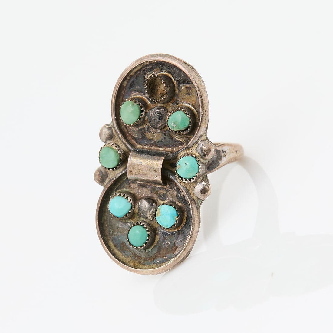 Southwest Silver & Turquoise Ring, Sz 5 (1 of 4)