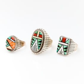 Group 3 Zuni Sterling Rings