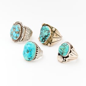 Group 4 Navajo Turquoise Rings