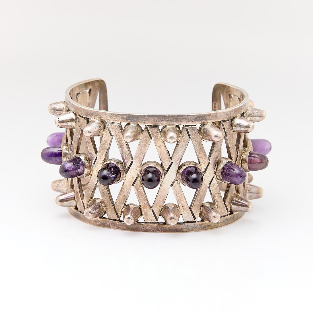 Taxco 950 Silver & Amethyst Bracelet (1 of 5)