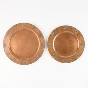 2 Victoria Taxco Mexican Copper Platters