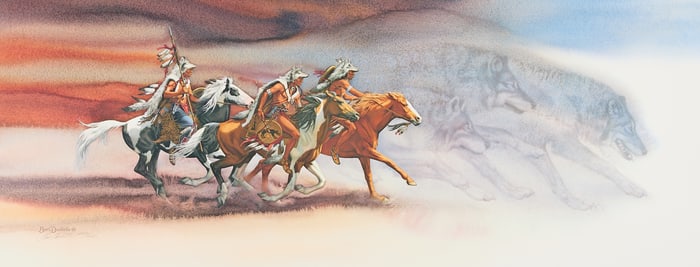 Bev Doolittle "Wolves of the Crow" Print S/N