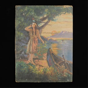 Antique Painting of Native American Woman