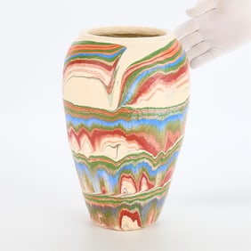Lrg Rainbow Ozark Roadside Tourist Jar 13"