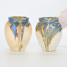 2 Ozark Roadside Tourist Marbled Pots