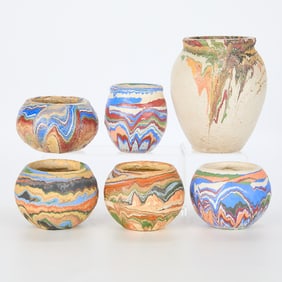 6 Ozark Roadside Tourist Marbled Pots