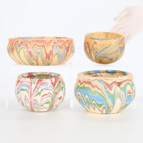 4 Ozark Roadside Tourist Marbled Pots