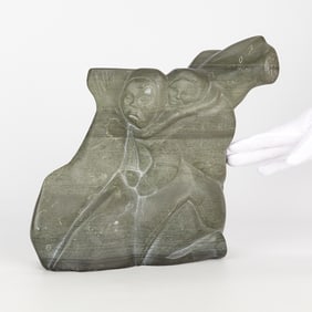 Joseph Angutiguluk Double Sided Soapstone Carving
