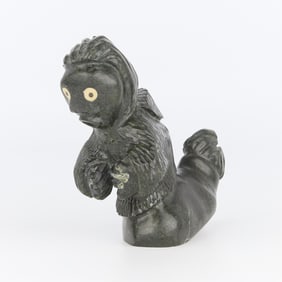 Kenneth Puqiqnak Sedna Soapstone Sculpture