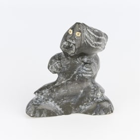 Kenneth Puqiqnak Figural Soapstone Carving
