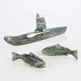 Group of 3 Alaskan Stone Carvings