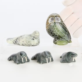Group 5 Carved Inuit Sculptures