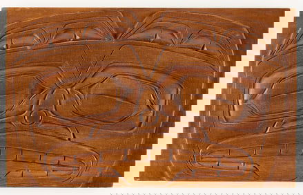 Gary Rice Bear Carved Cedar Panel