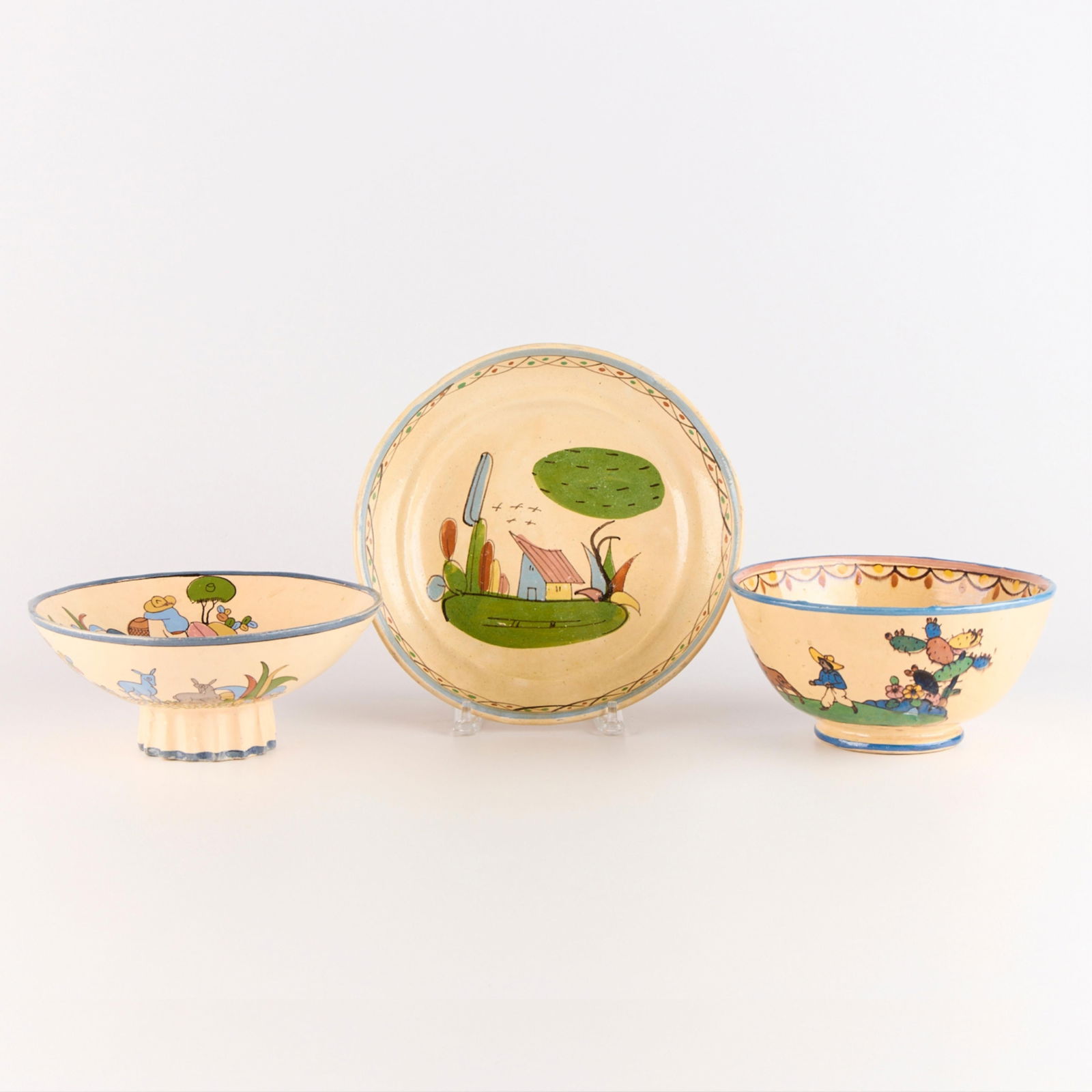 3 Mexican Tlaquepaque Pottery Vessels Incl. Arias (1 of 8)