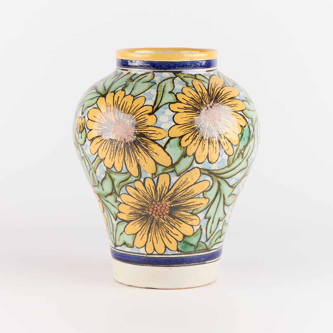 Rugerio Mexican Talavera Pottery Floral Vessel (1 of 7)