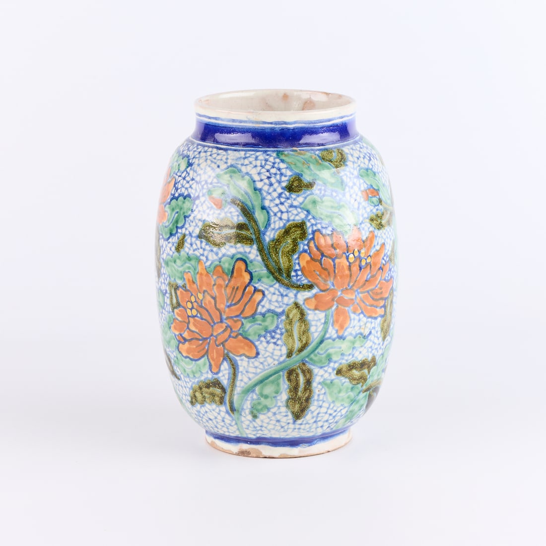 Vtg Mexican Uriarte Talavera Floral Pottery Vase (1 of 6)