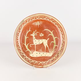 Mexican Bandera Ware Tonala Pottery Charger Plate