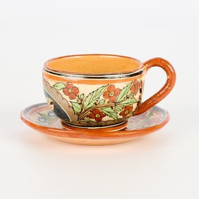 Attr. Lucano Diaz Petatillo Pottery Cup & Saucer