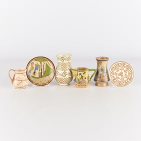 6 Mexican Folk Art Pottery Vessels