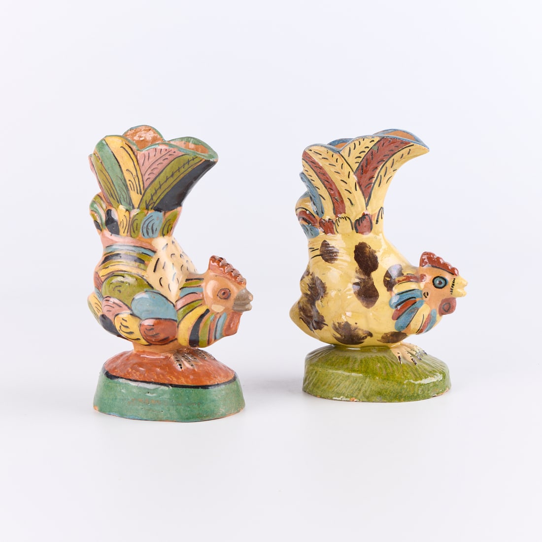 2 Mexican Tlaquepaque Pottery Chicken Vases (1 of 5)