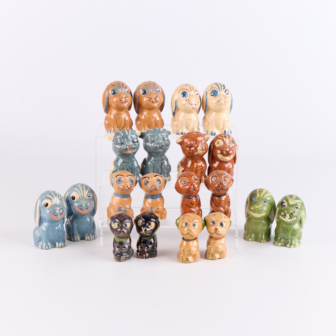 20 Mexican Tlaquepaque Pottery Dog S&P Shakers (1 of 2)