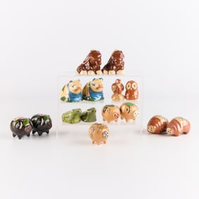 15 Mexican Tlaquepaque Pottery Animal S&P Shakers