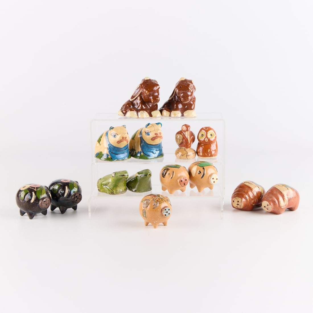 15 Mexican Tlaquepaque Pottery Animal S&P Shakers (1 of 5)
