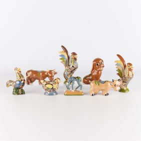 8 Mexican Tlaquepaque Ceramic Souvenir Animals