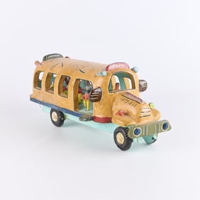 Candelario Medrano Tonala Folk Art Pottery Bus