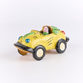 Candelario Medrano Burnished Ceramic Folk Art Car