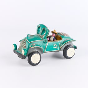 Candelario Medrano Burnished Ceramic Folk Art Car